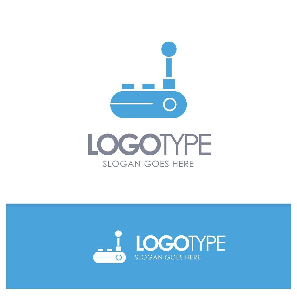 Controller Joy Pad Joy Stick Joy pad Blue Solid Logo with place for tagline vector
