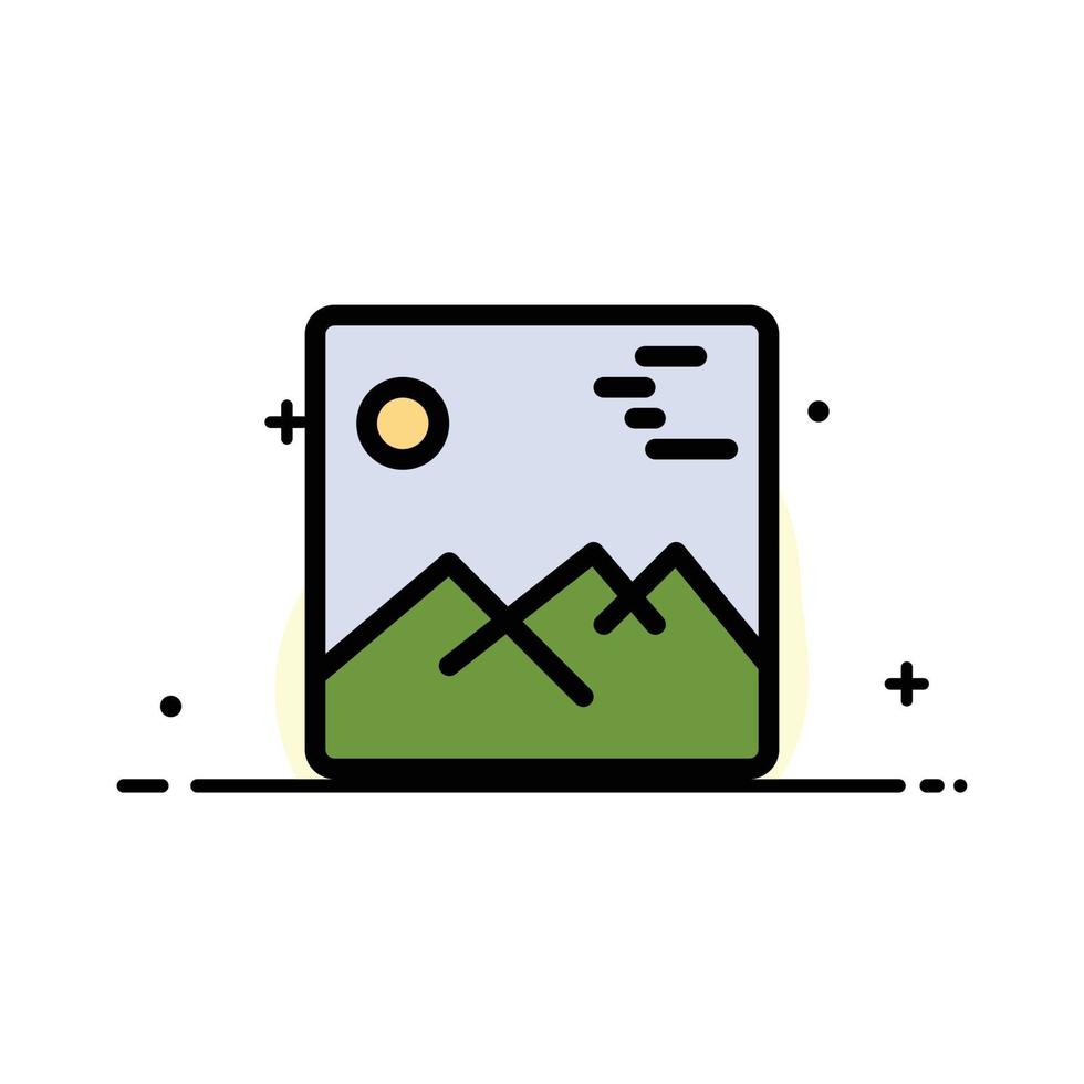 Gallery Image Picture Canada  Business Flat Line Filled Icon Vector Banner Template