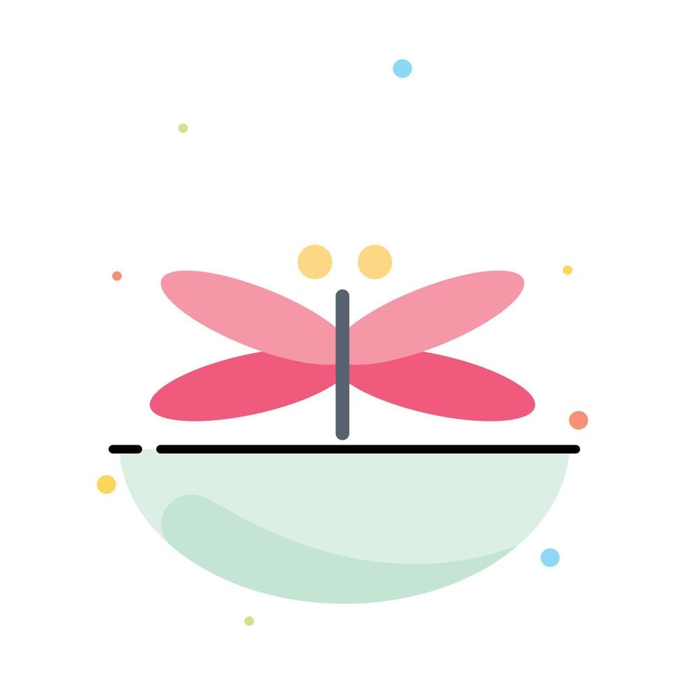 Dragon Dragonfly Dragons Fly Spring Abstract Flat Color Icon Template vector