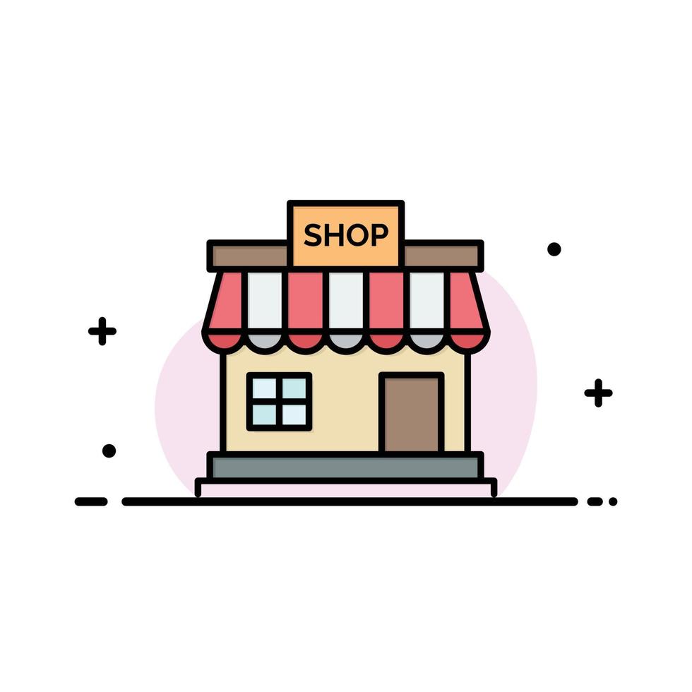 Shop Store Online Store Market  Business Flat Line Filled Icon Vector Banner Template