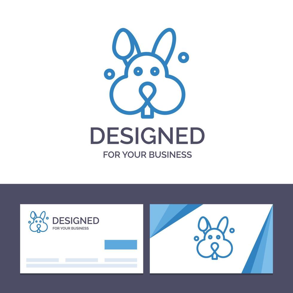 Creative Business Card and Logo template Bunny Easter Rabbit Vector Illustration