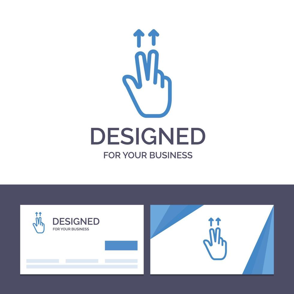 Creative Business Card and Logo template Fingers Gesture Ups Vector Illustration