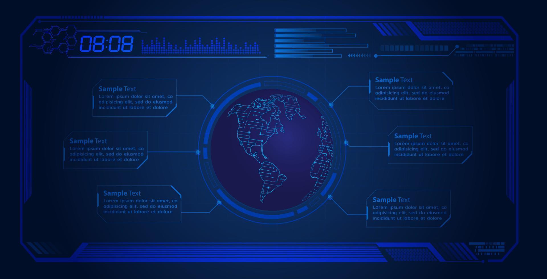 Modern HUD Technology Screen Background vector