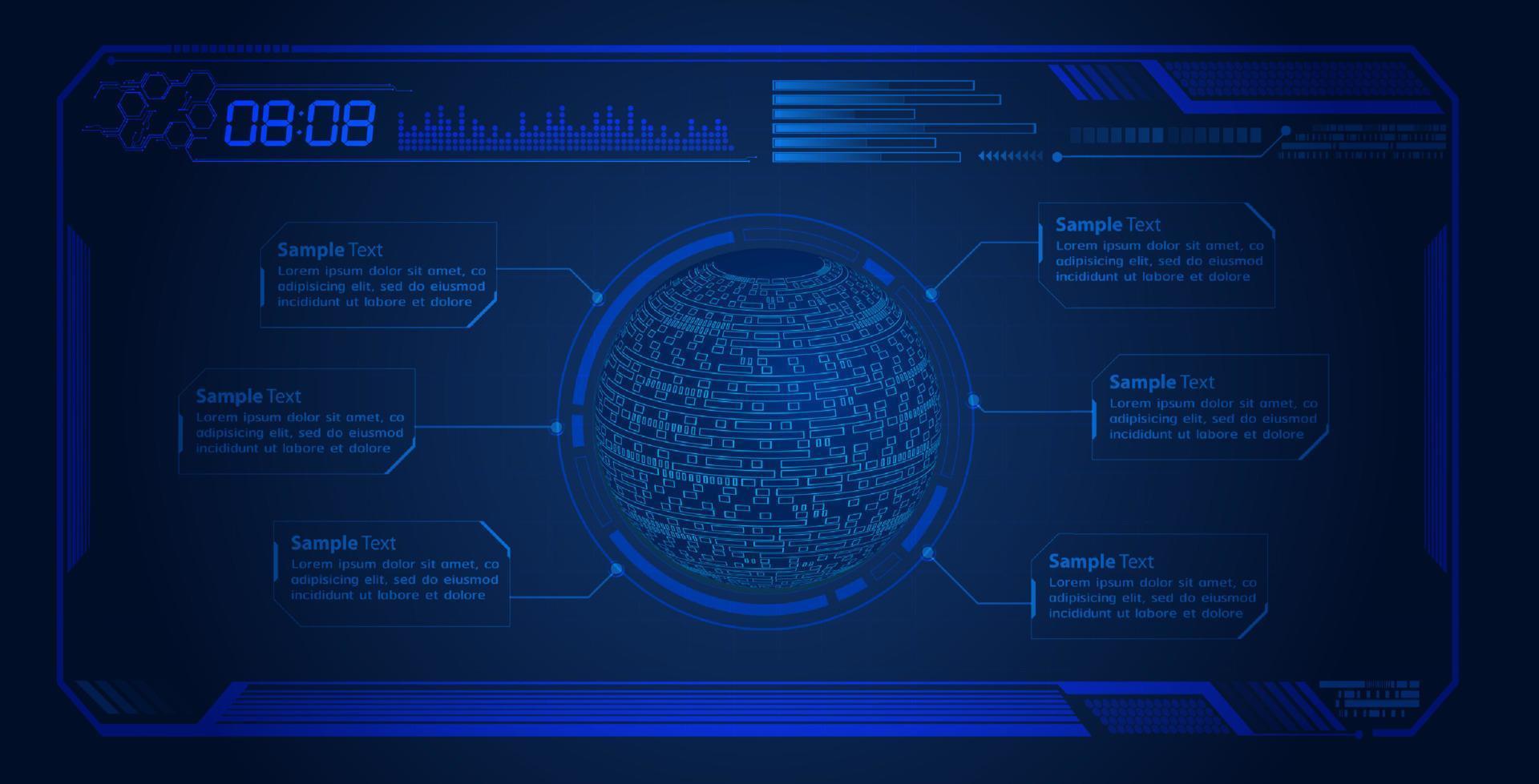 fondo de pantalla de tecnología hud moderna vector