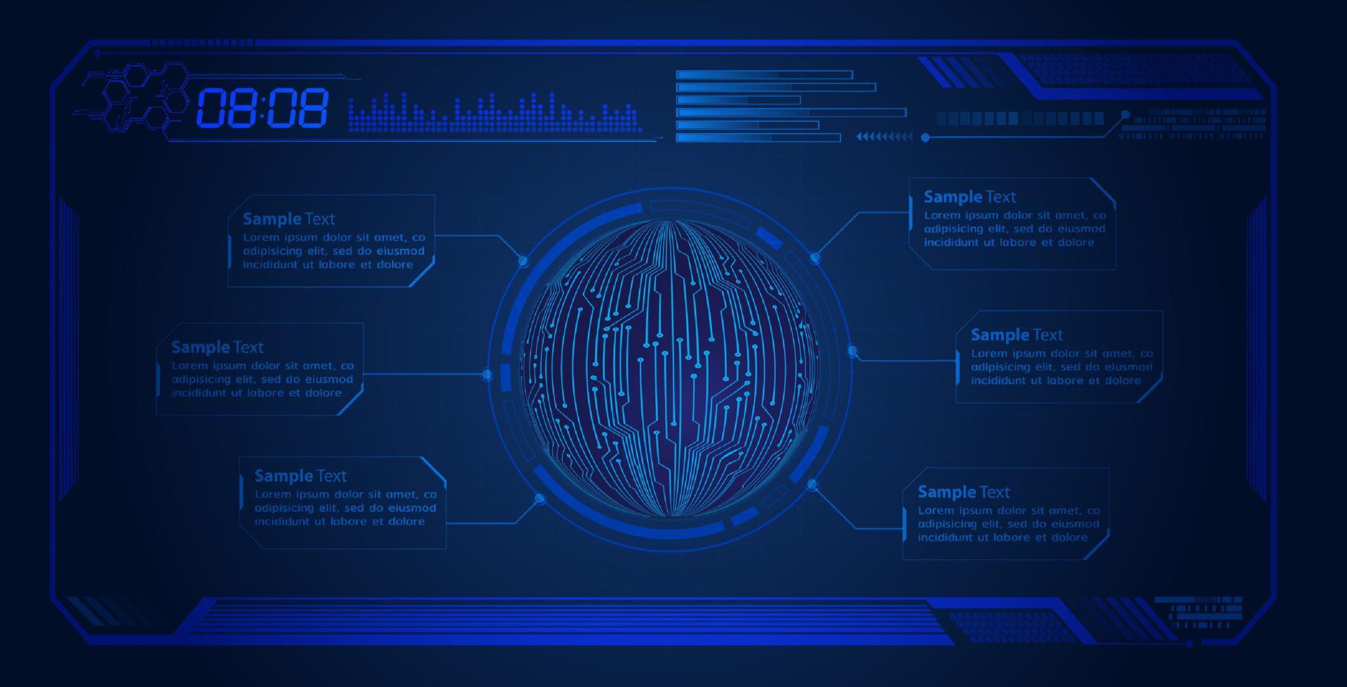 Modern HUD Technology Screen Background vector