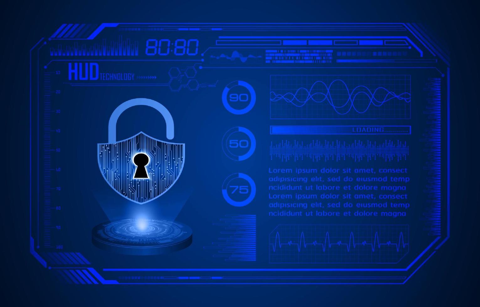 Modern HUD Technology Screen Background vector