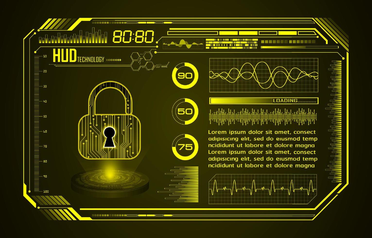 Modern HUD Technology Screen Background vector
