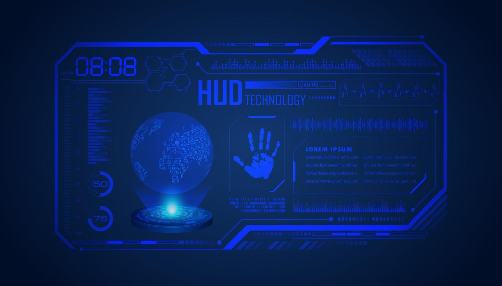 Modern HUD Technology Screen Background vector