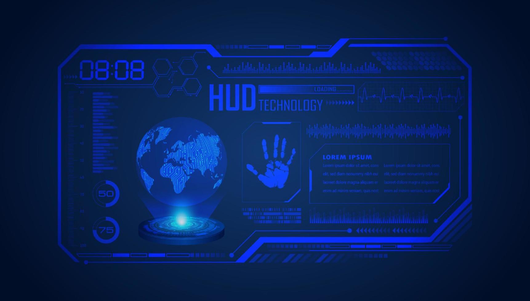 Modern HUD Technology Screen Background vector