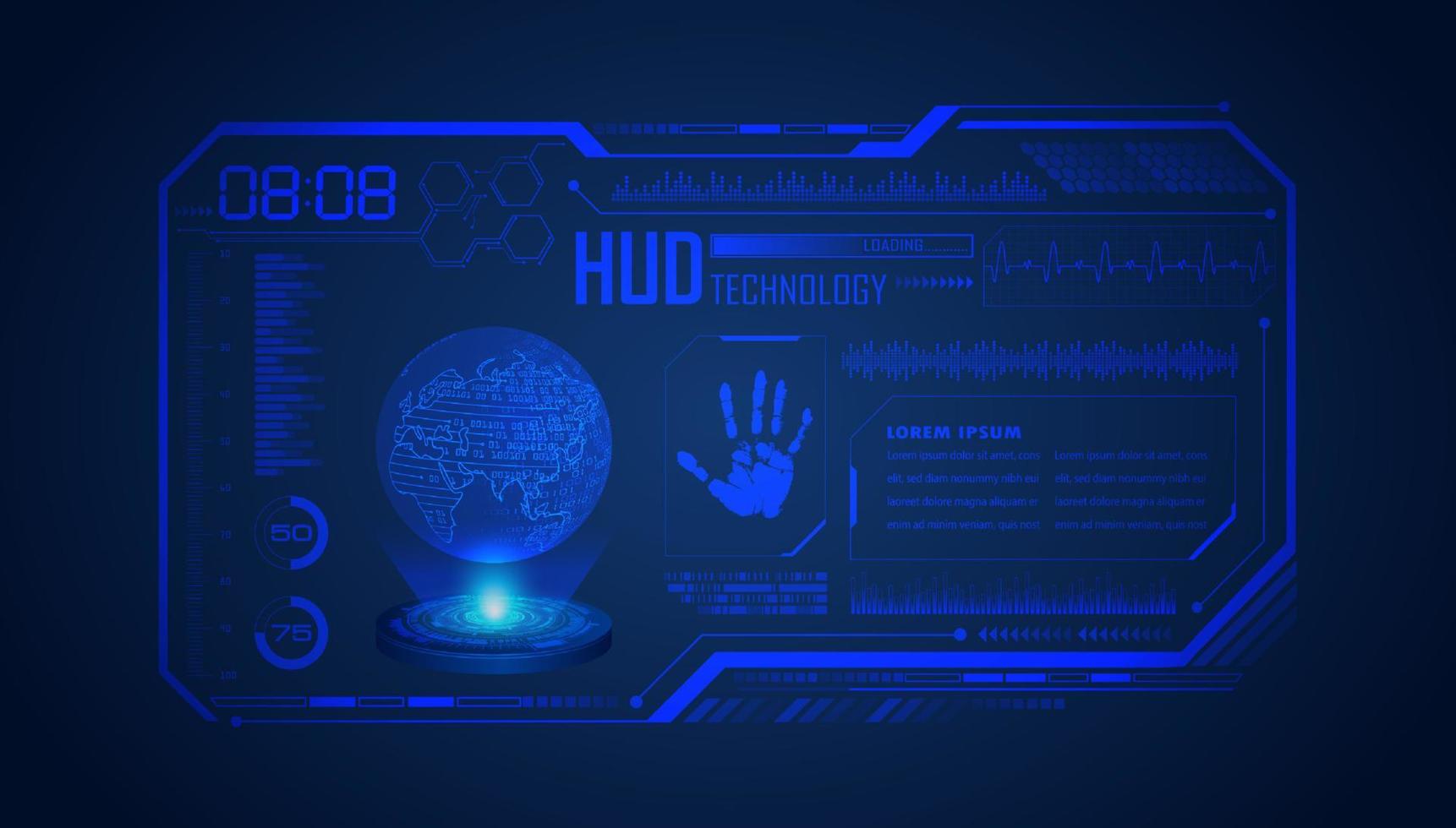 Modern HUD Technology Screen Background vector