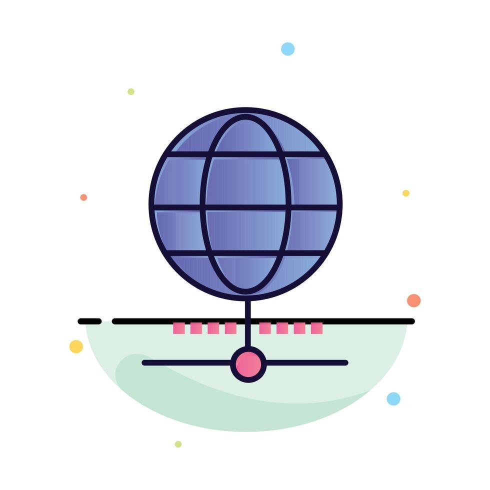 Globe Internet Browser World Abstract Flat Color Icon Template vector