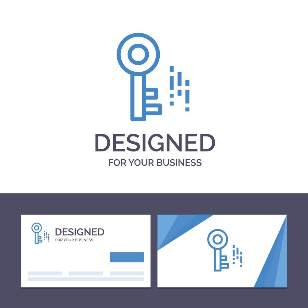 Creative Business Card and Logo template Internet Security Key Vector Illustration