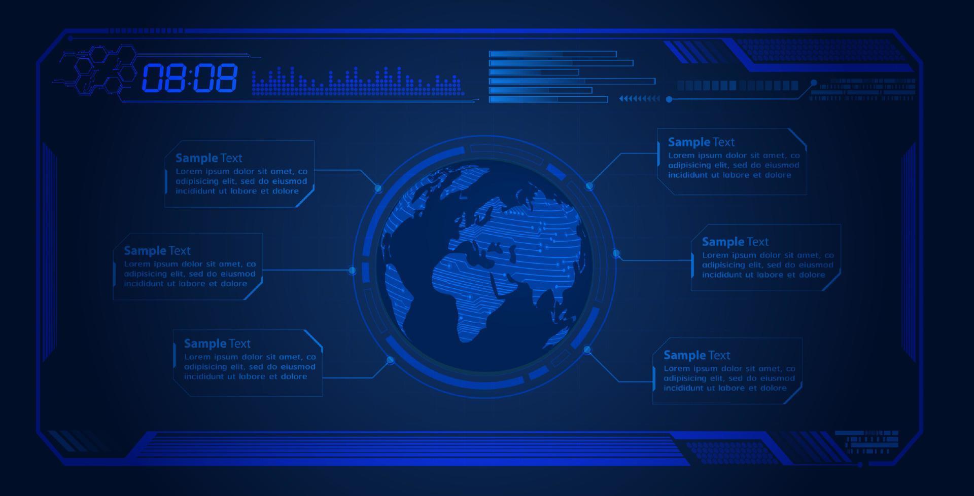 Modern HUD Technology Screen Background vector