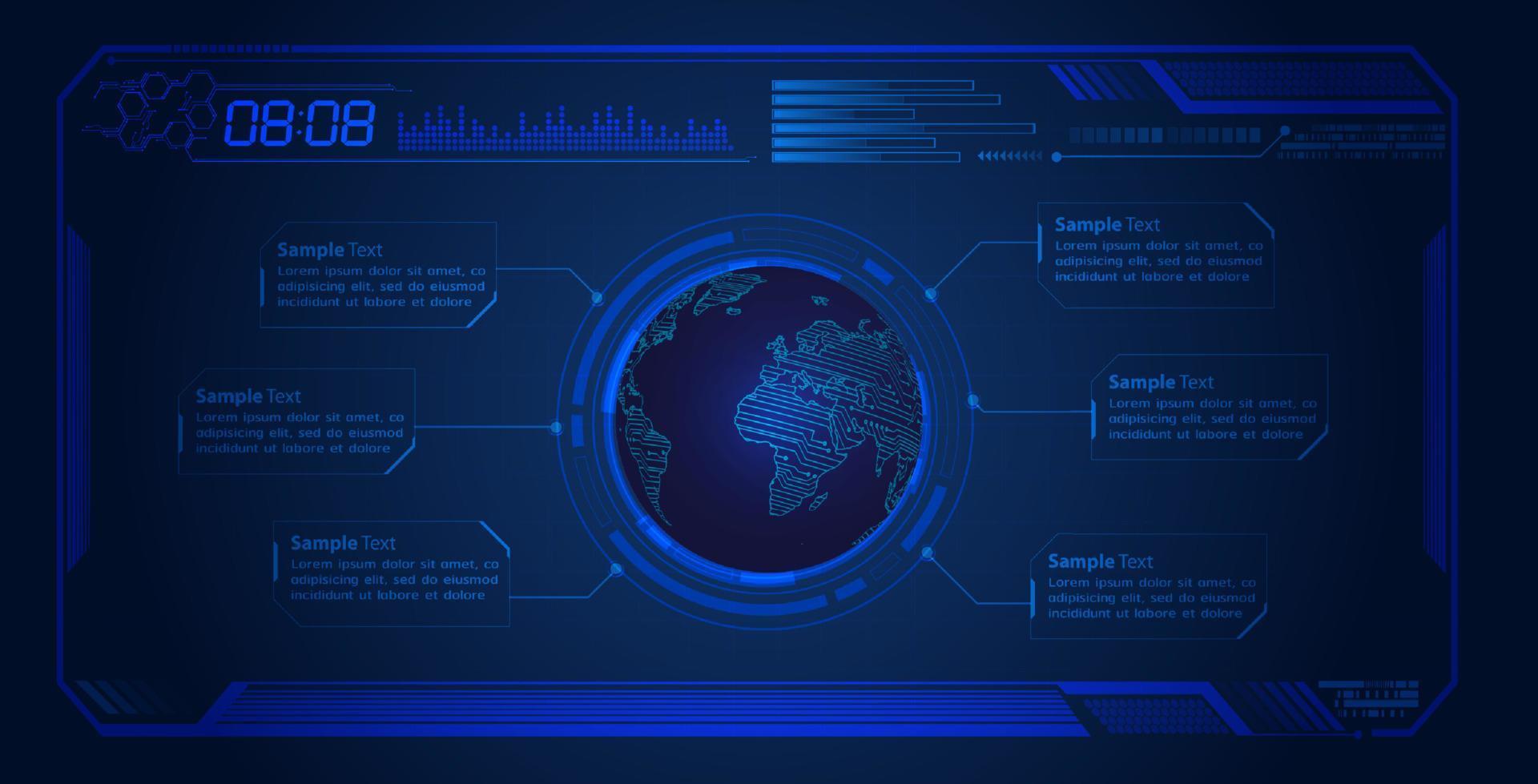Modern HUD Technology Screen Background vector