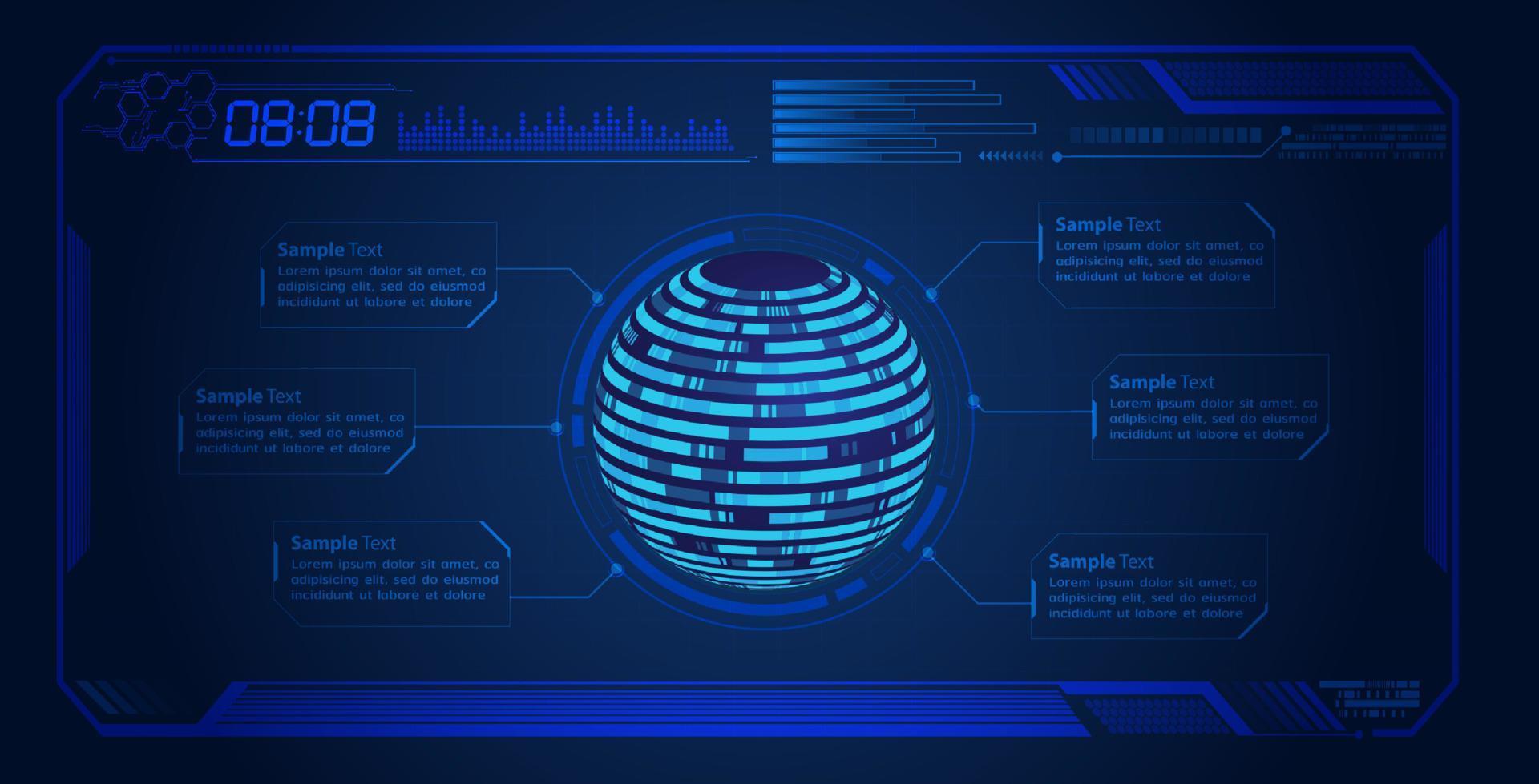 Modern HUD Technology Screen Background vector