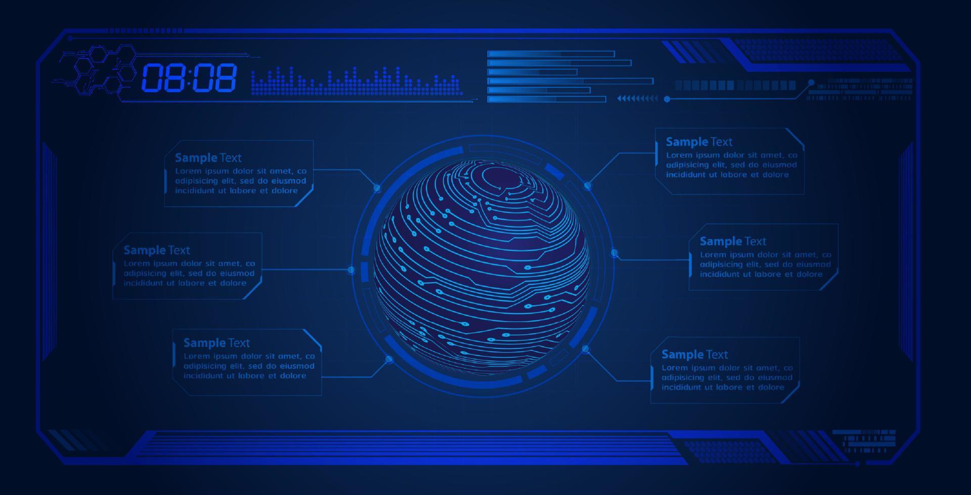 Modern HUD Technology Screen Background vector