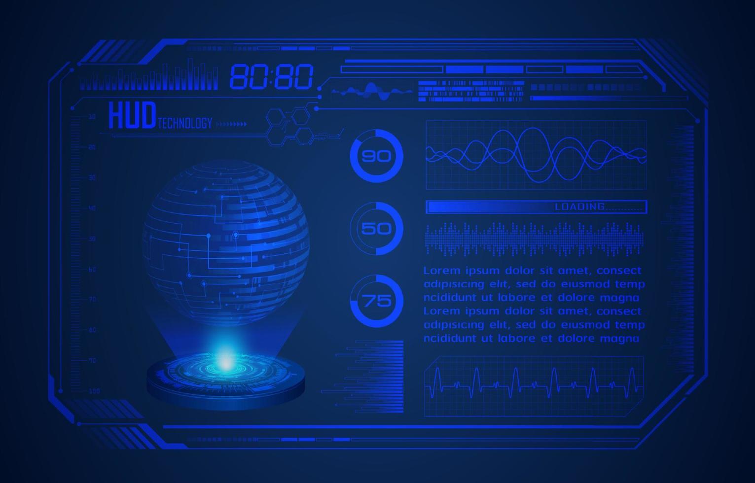 Modern HUD Technology Screen Background vector