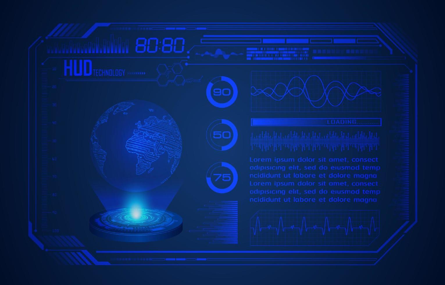 Modern HUD Technology Screen Background vector