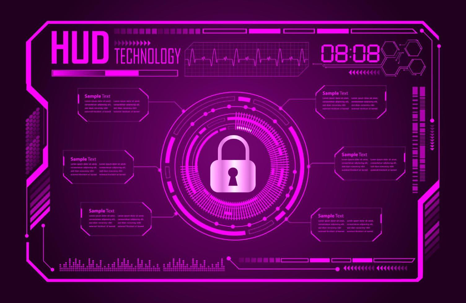 Modern HUD Technology Screen Background vector