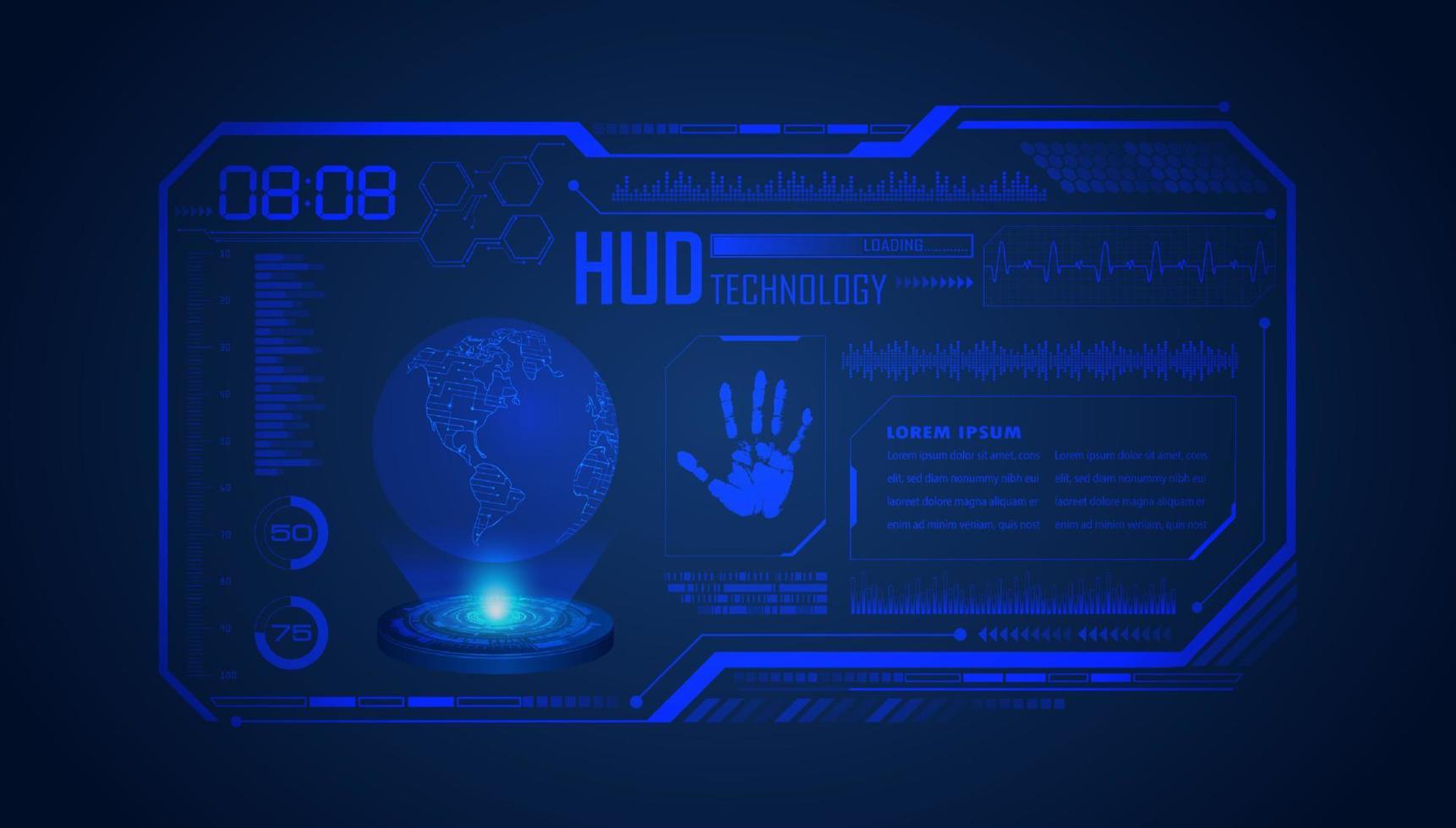 Modern HUD Technology Screen Background vector