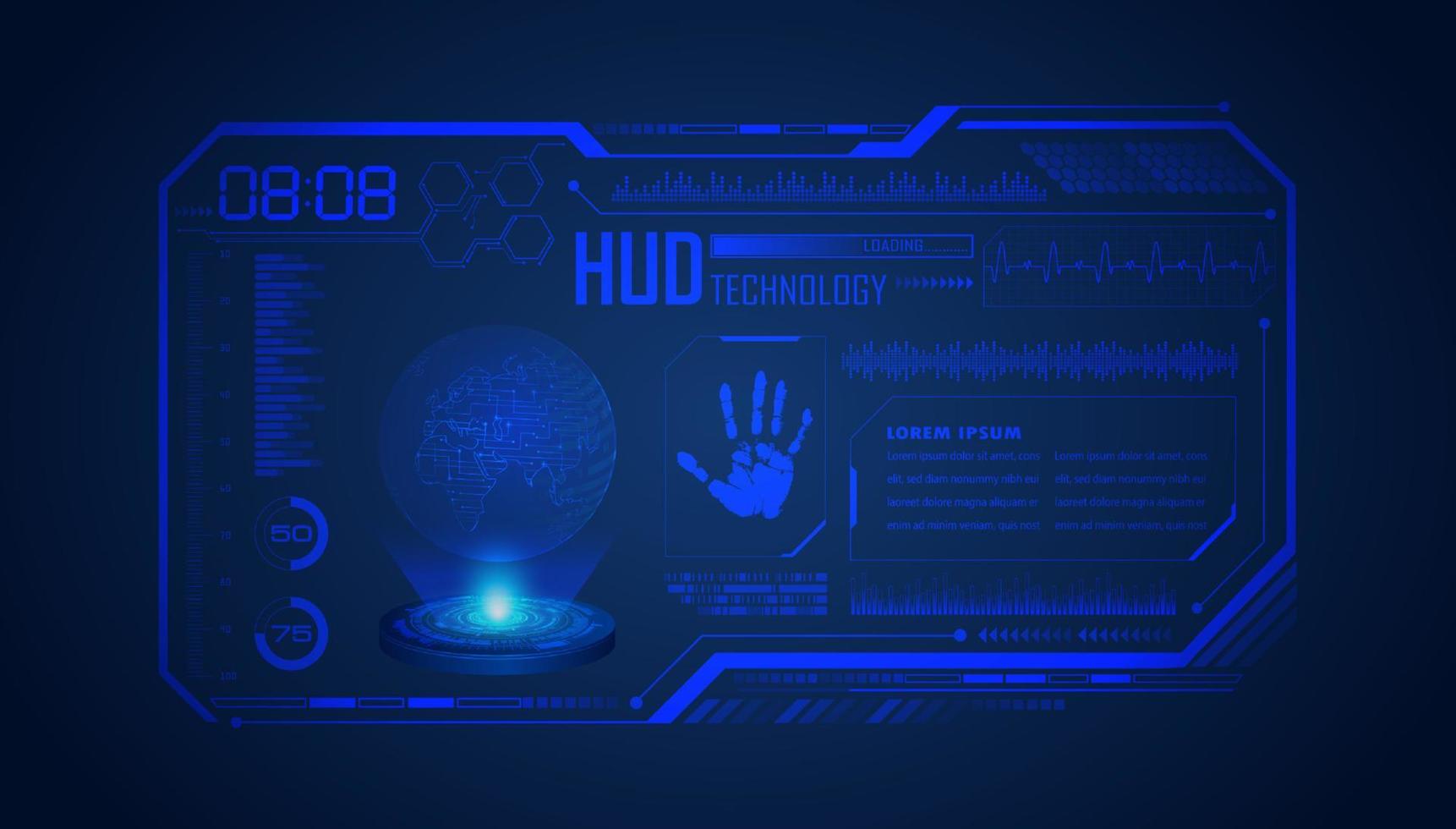 Modern HUD Technology Screen Background vector