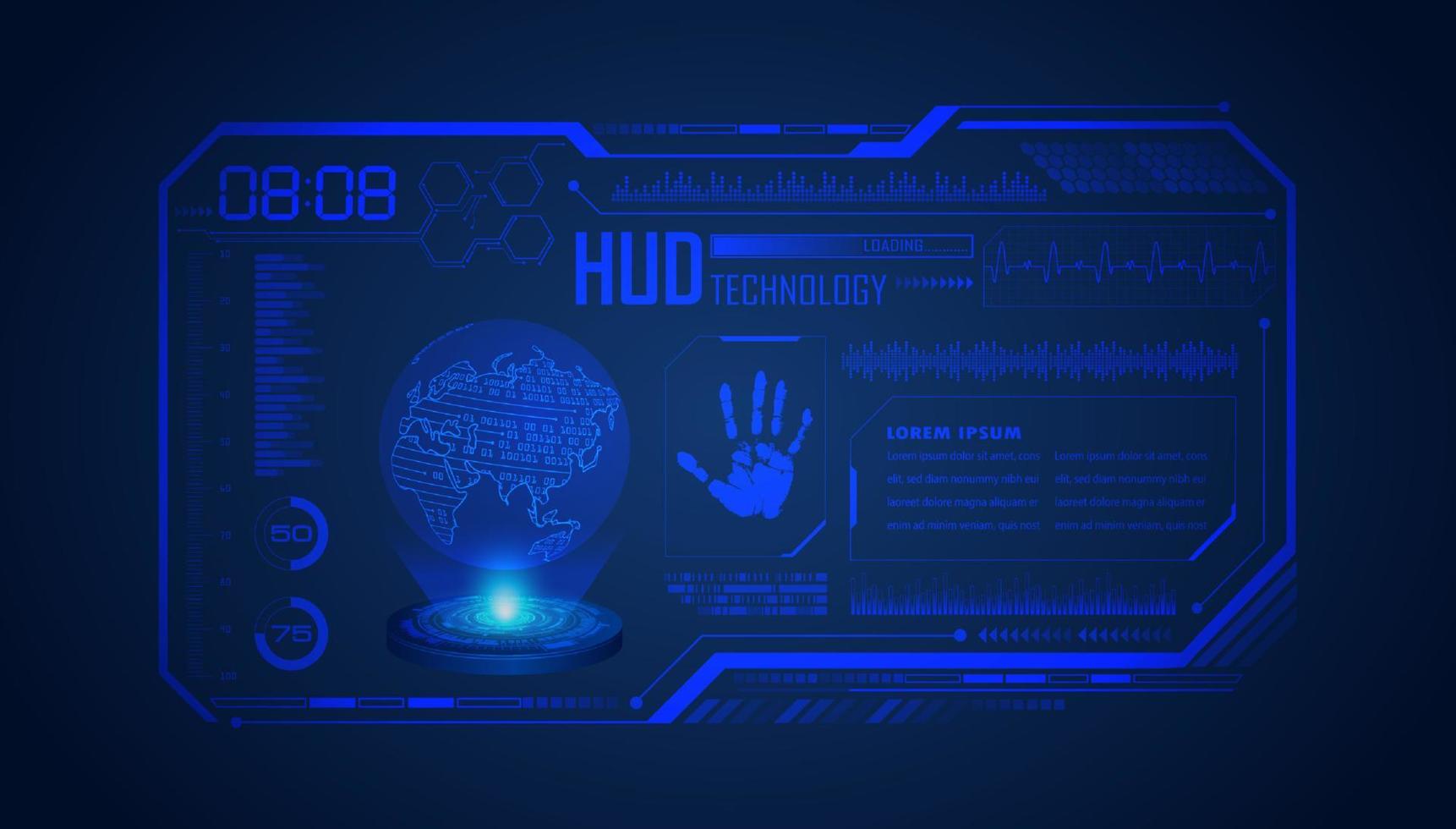 Modern HUD Technology Screen Background vector