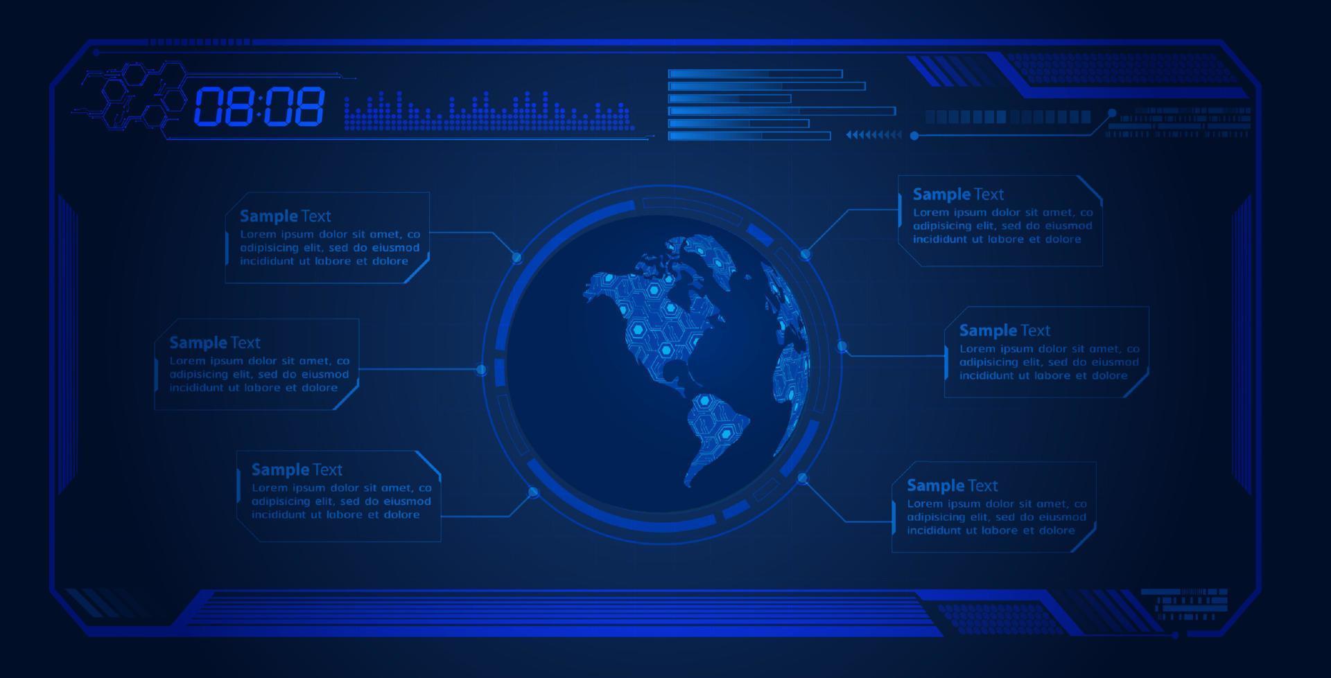 Modern HUD Technology Screen Background vector