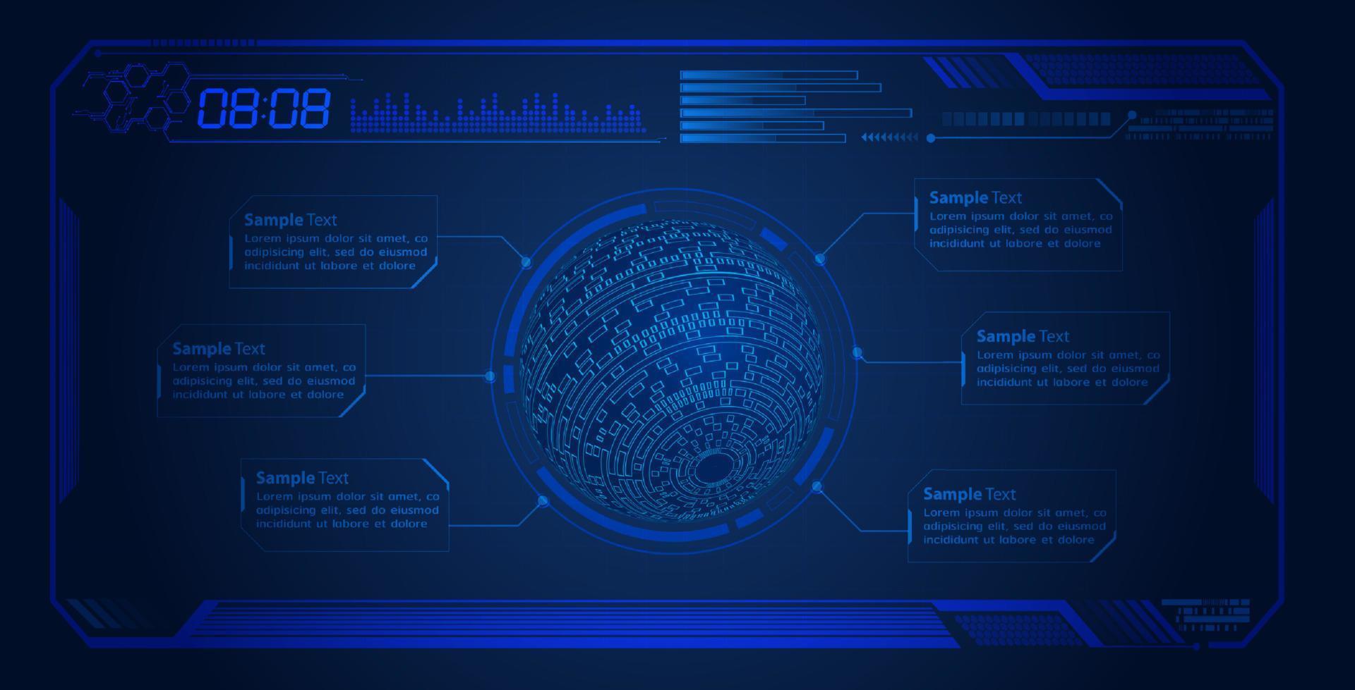 Modern HUD Technology Screen Background vector