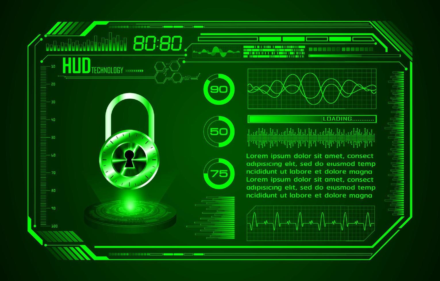 Modern HUD Technology Screen Background vector