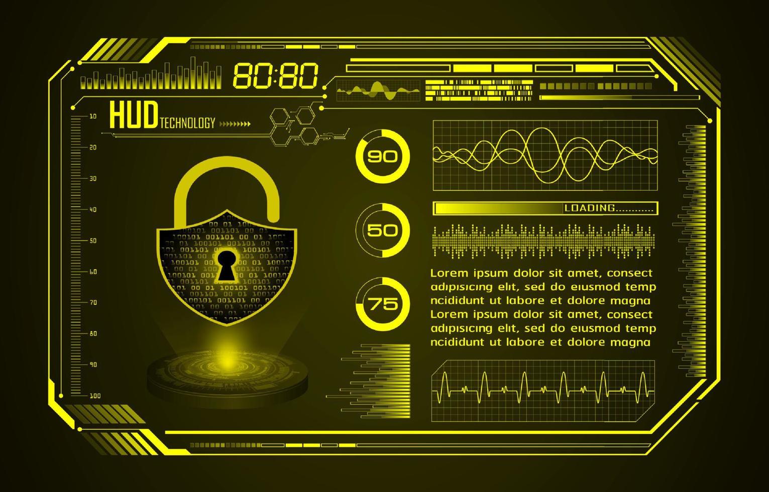 Modern HUD Technology Screen Background vector