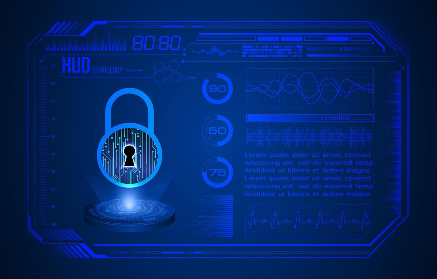 Modern HUD Technology Screen Background vector