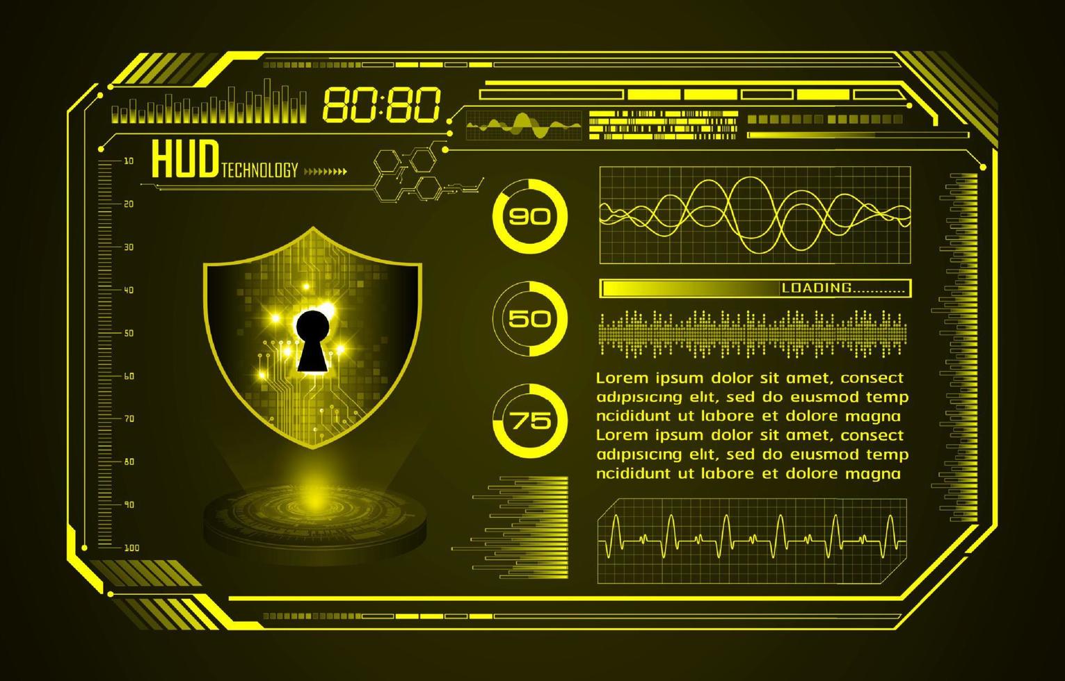 Modern HUD Technology Screen Background vector