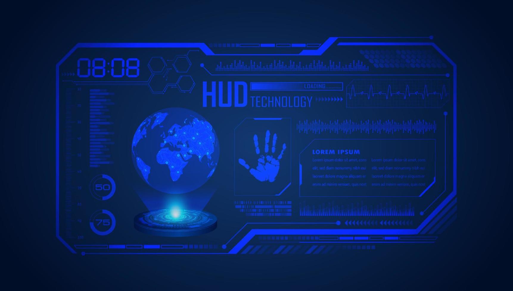 Modern HUD Technology Screen Background vector