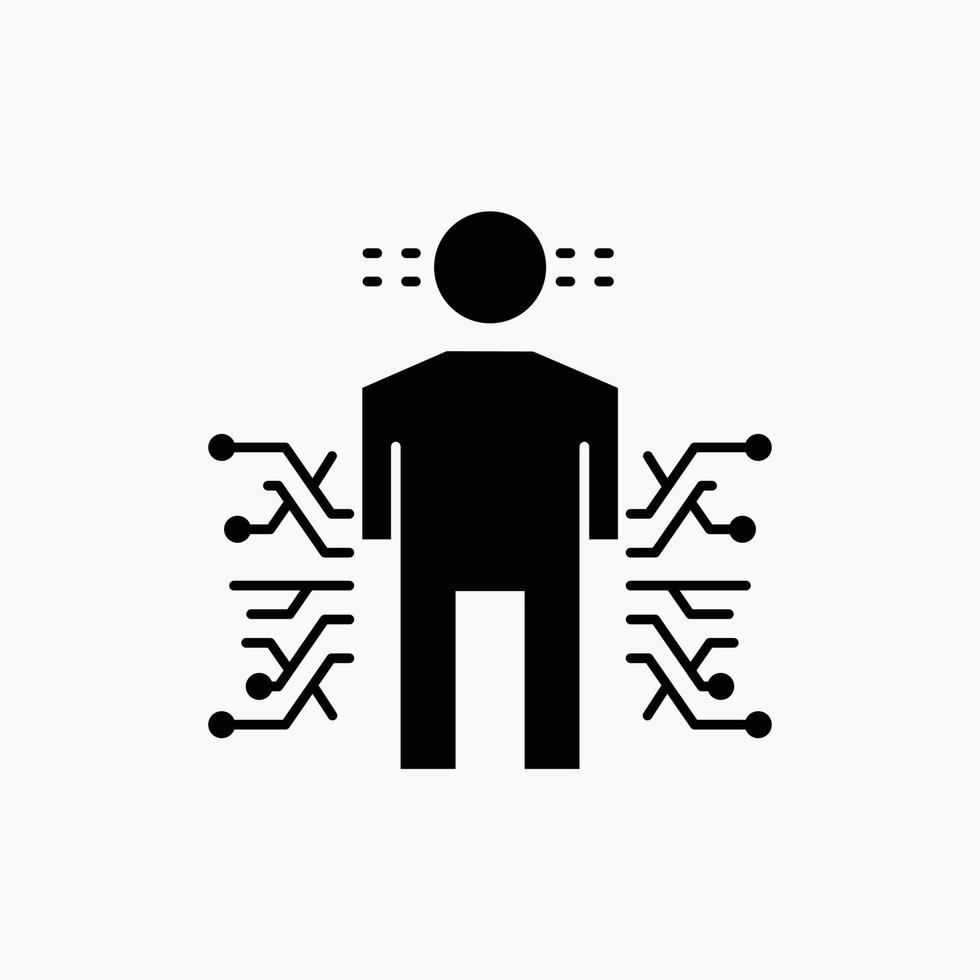 Sensor. body. Data. Human. Science Glyph Icon. Vector isolated illustration