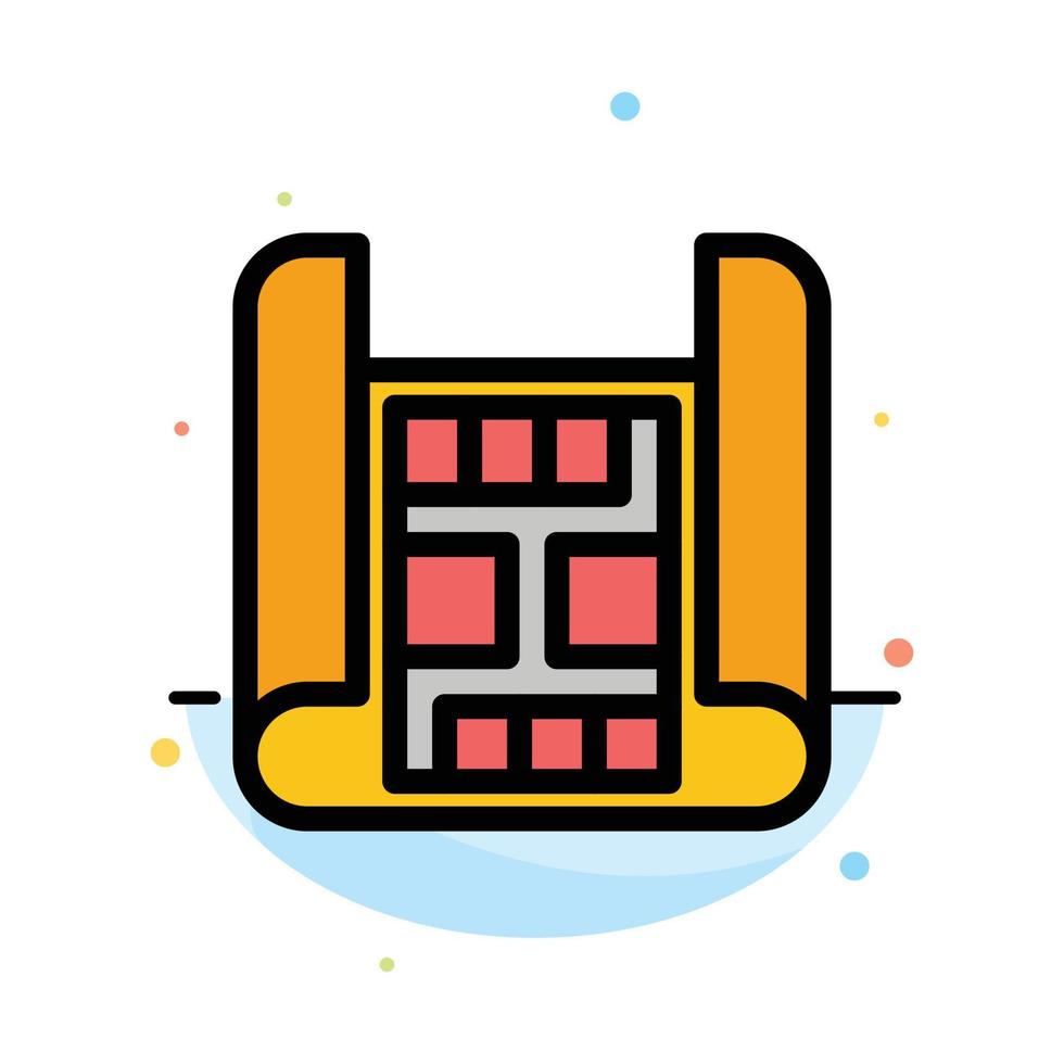 Map Construction Building Abstract Flat Color Icon Template vector