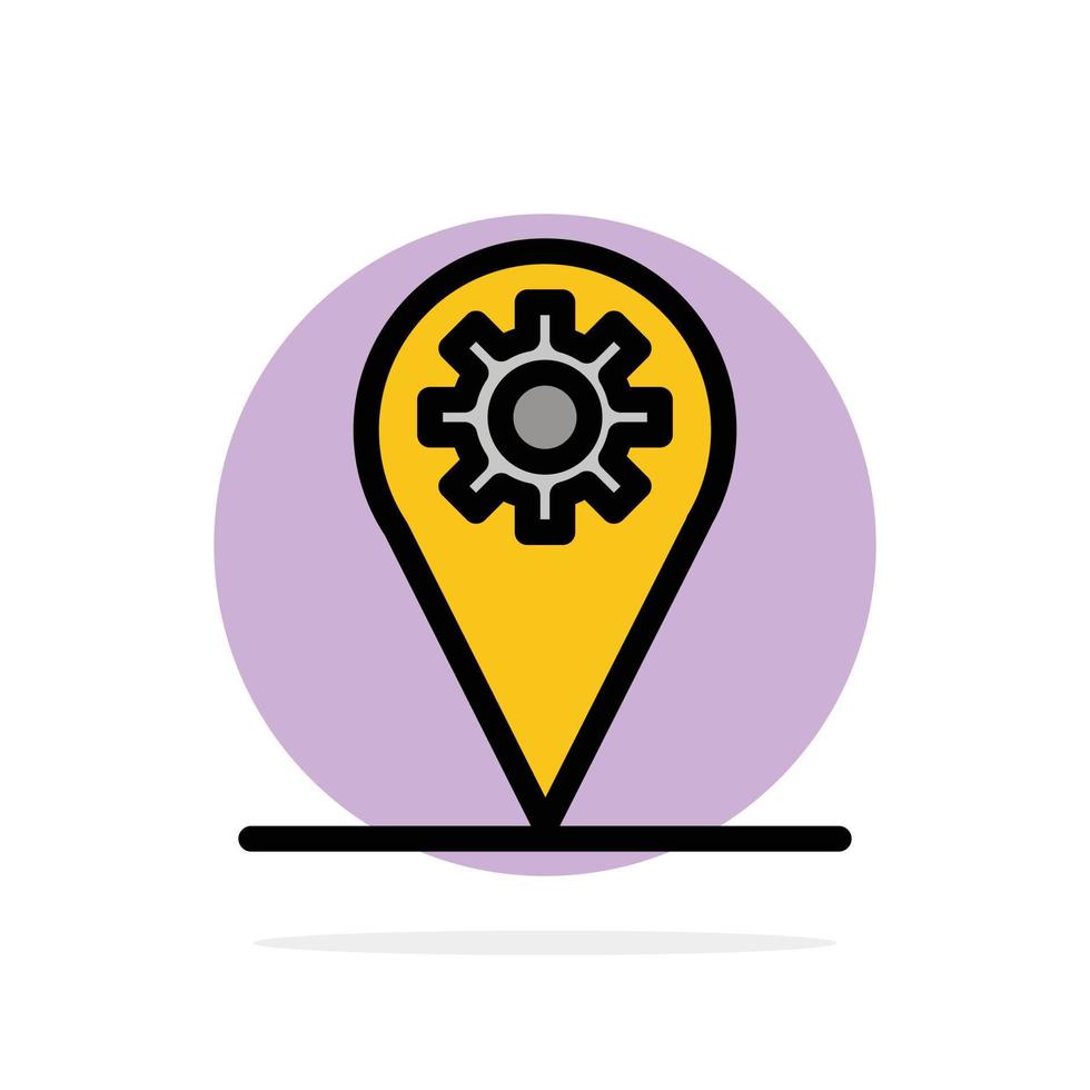 Business Location Map Gear Abstract Circle Background Flat color Icon vector