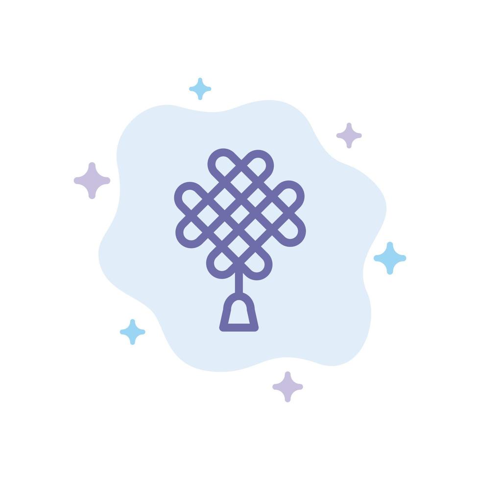 Chinese knot China Chinese Decoration Blue Icon on Abstract Cloud Background vector
