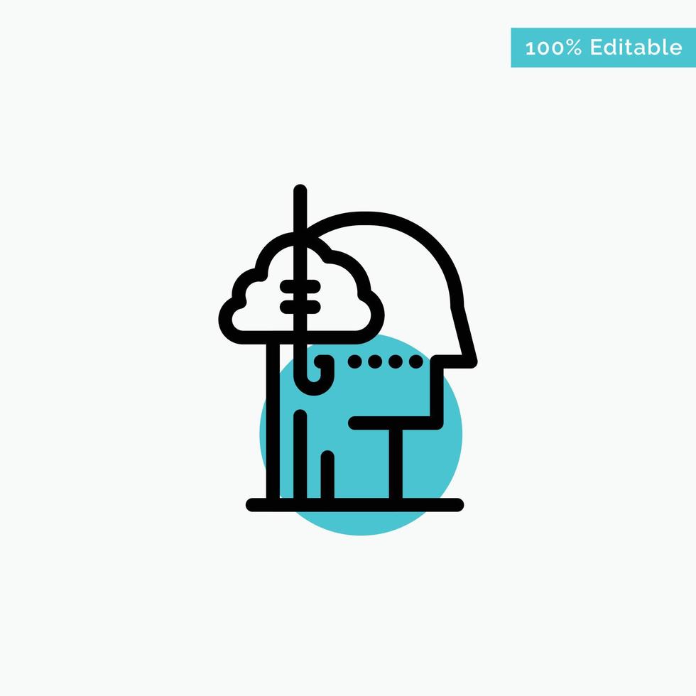 Borrowing Ideas Addiction Catch Habit Human turquoise highlight circle point Vector icon