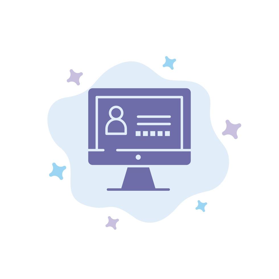 Computer Internet Security Blue Icon on Abstract Cloud Background vector