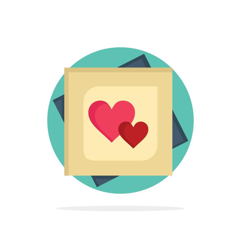 Card Heart Love Marriage Card Proposal Abstract Circle Background Flat color Icon vector