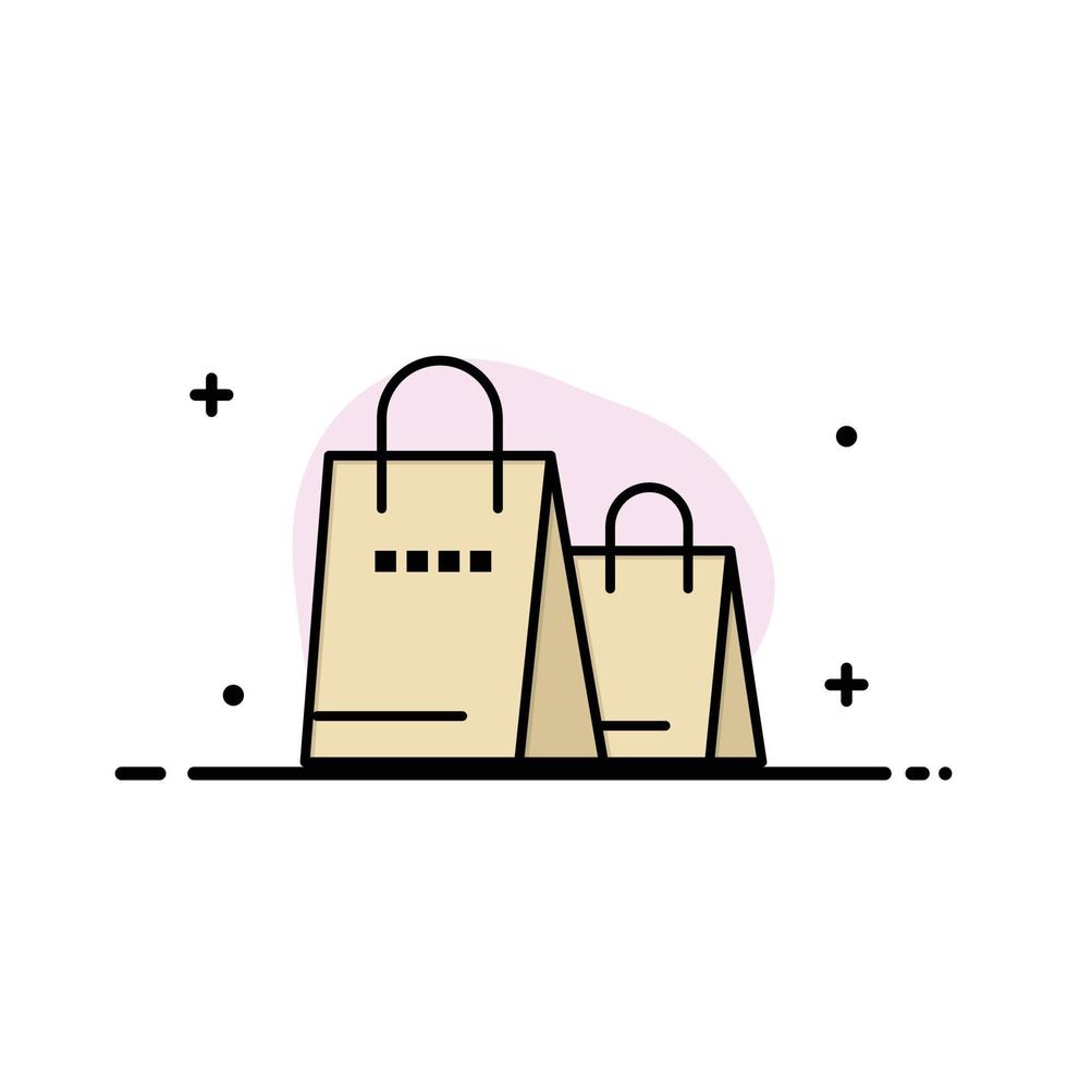 bolsa bolso compras tienda negocio línea plana lleno icono vector banner plantilla