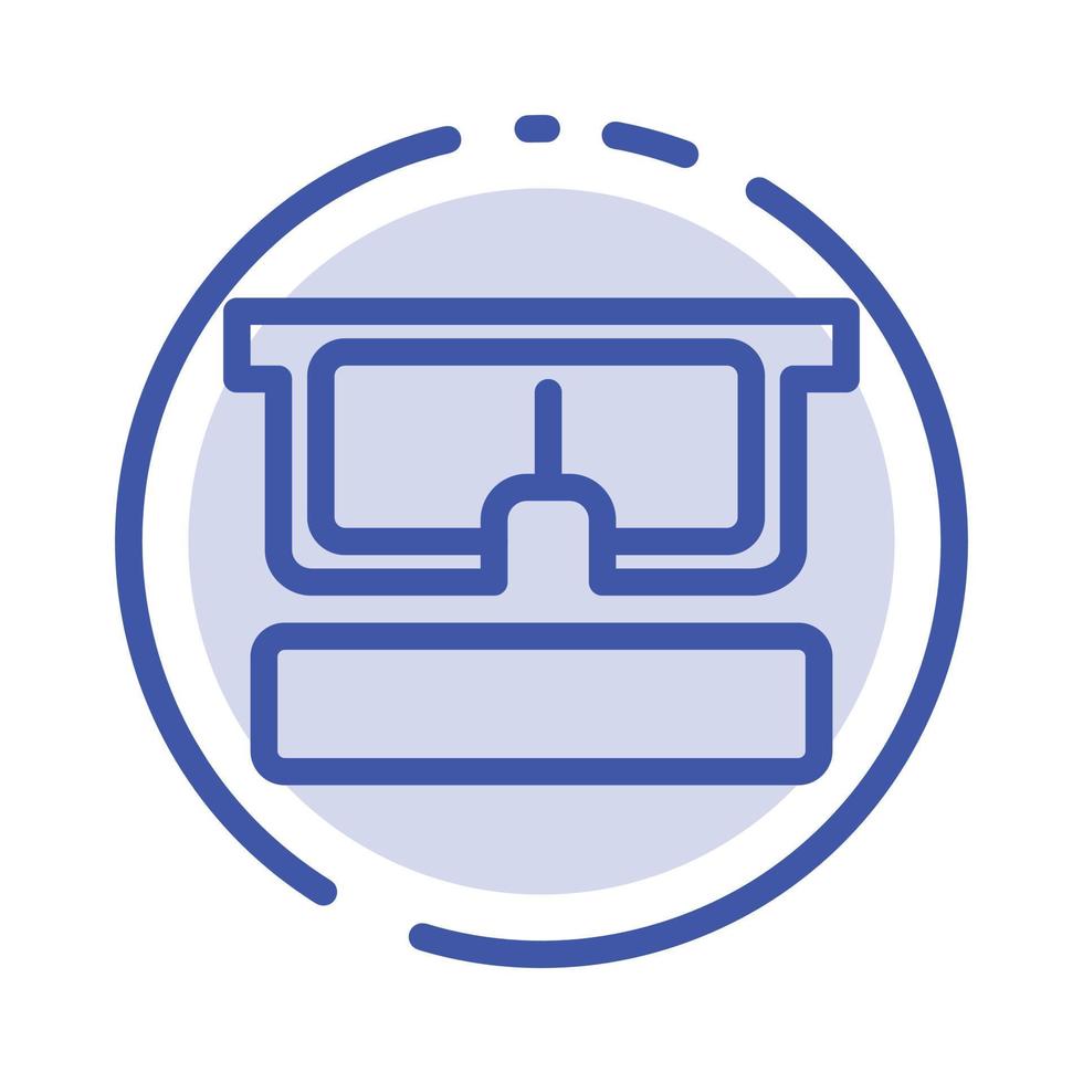Virtual Glasses Medical Eye Blue Dotted Line Line Icon vector