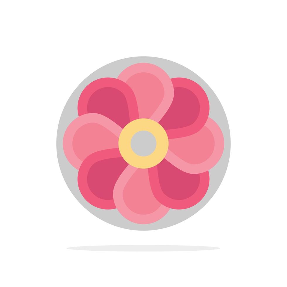 Flower Nature Plant Spring Abstract Circle Background Flat color Icon vector