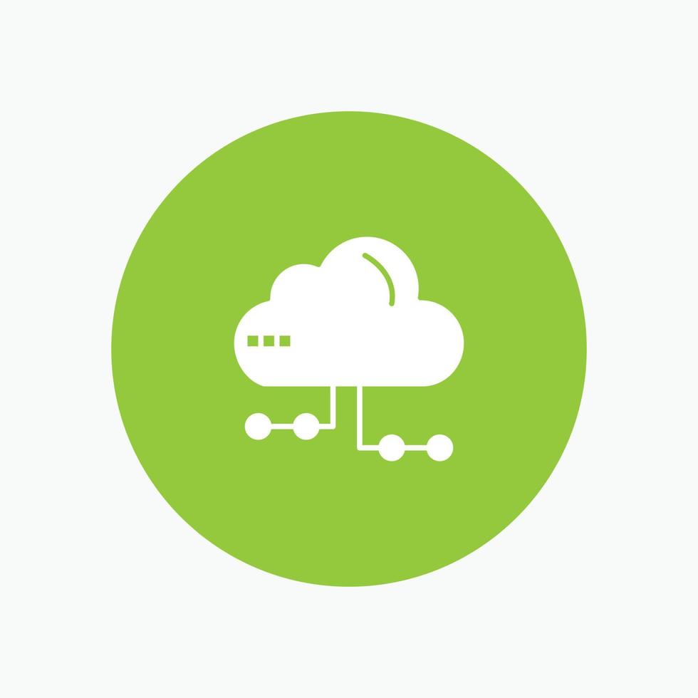 Cloud Share Computing Network white glyph icon vector