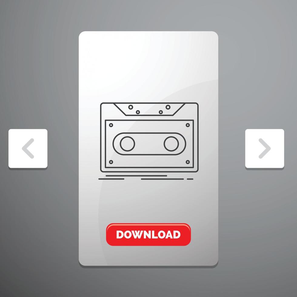 Cassette. demo. record. tape. record Line Icon vector