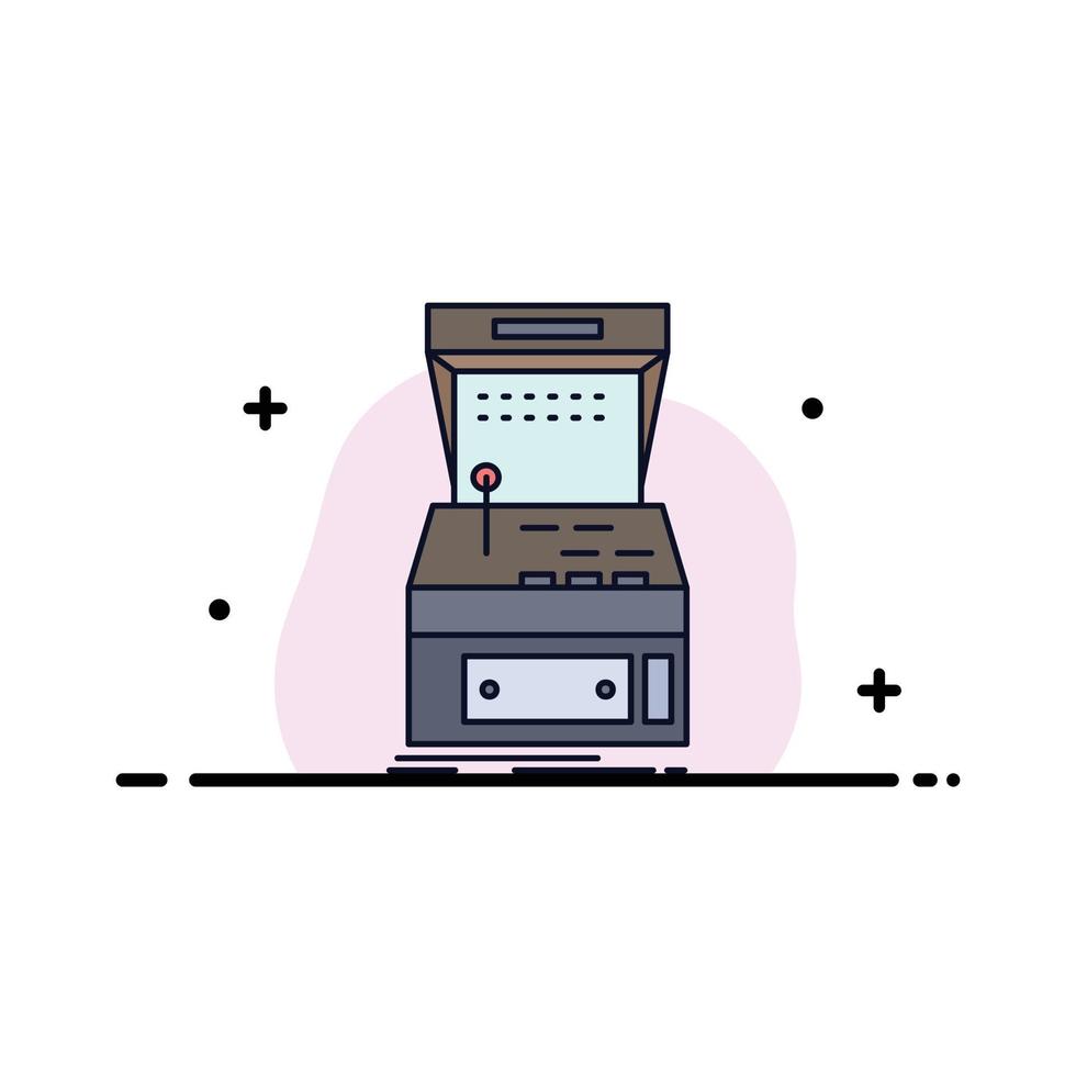 Arcade console game machine play Flat Color Icon Vector