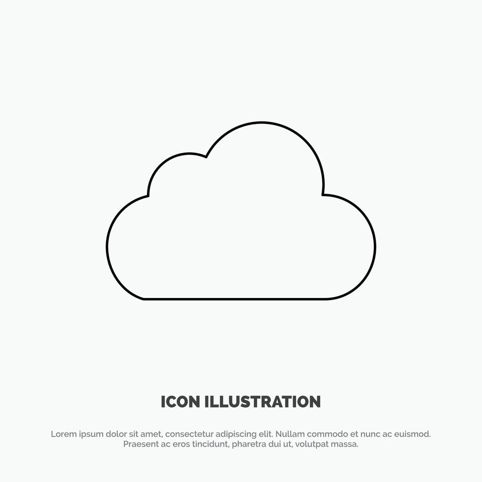 Cloud Data Storage Cloudy Line Icon Vector