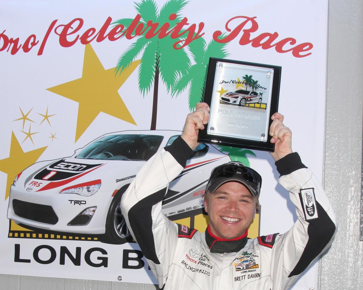 LOS ANGELES, APR 11 - Brett Davern, Pole Winner with fastest qualifying time for the Celebrities at the 2014 Pro Celeb Race Qualifying Day at Long Beach Grand Prix on April 11, 2014 in Long Beach, CA photo