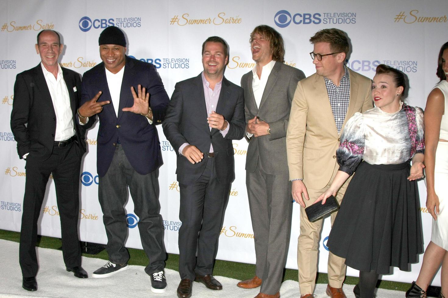 LOS ANGELES, MAY 18 - Miguel Ferrer, LL Cool J, Chris O Donnell, Eric Christian Olsen, Barrett Foa, Renee Felice Smith, Daniela Ruah at the CBS Summer Soiree 2015 at the London Hotel on May 18, 2015 in West Hollywood, CA photo