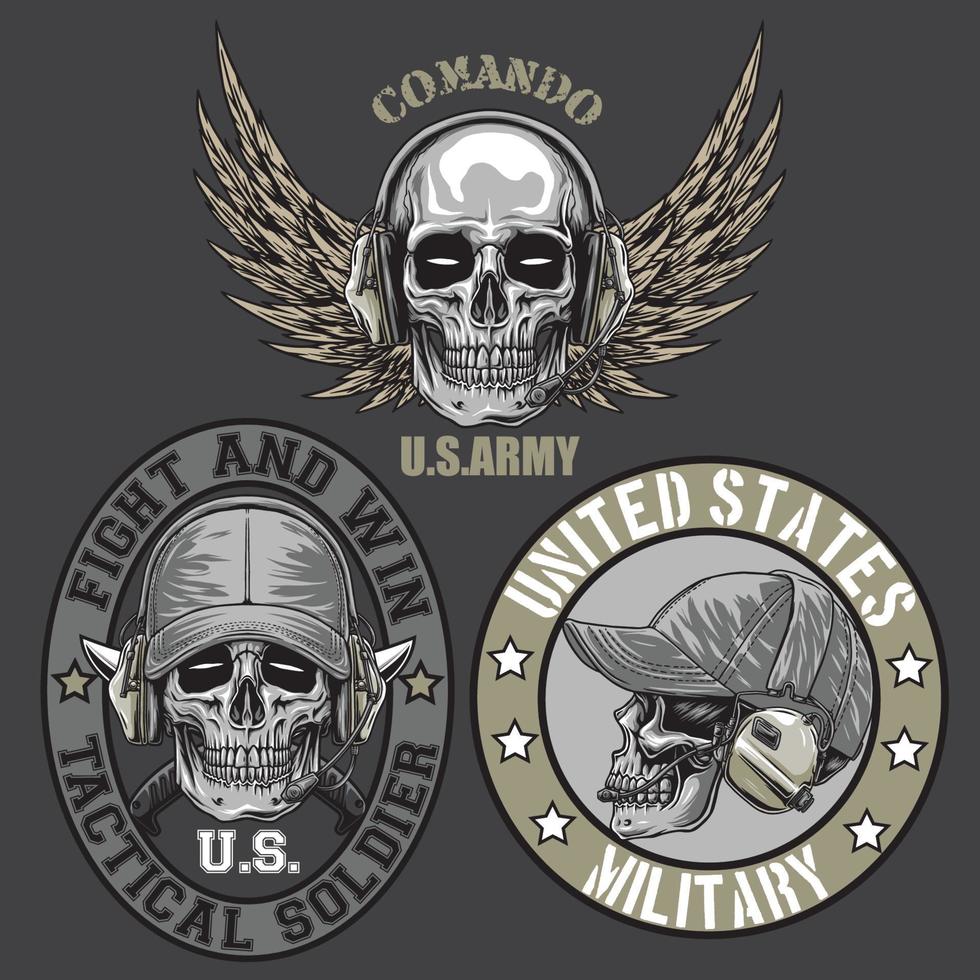 logotipo militar en el fondo oscuro vector